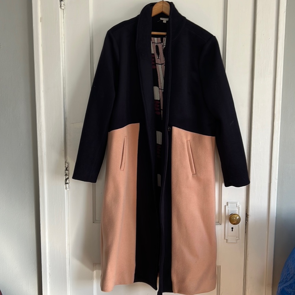 NWT The Odells for Anthropologie Halsey Colorblock Wool Coat